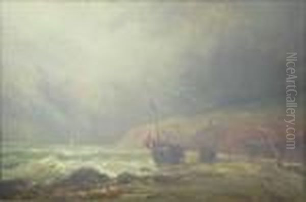 A Coastal View Oil Painting by Ralph I Stubbs