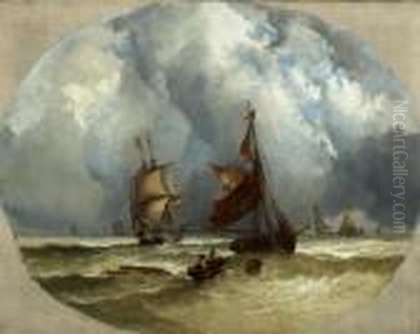 Marine. 1856. Oil Painting by Ralph I Stubbs