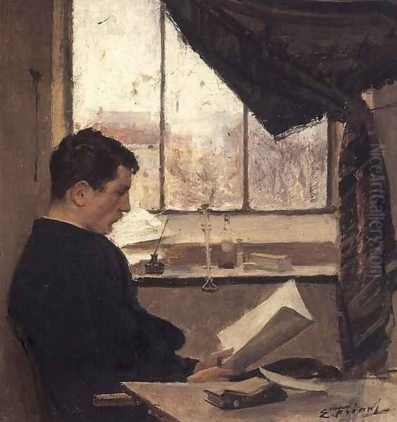 Autoportrait, dit Un etudiant (Self-Portrait) Oil Painting by Friant Emile