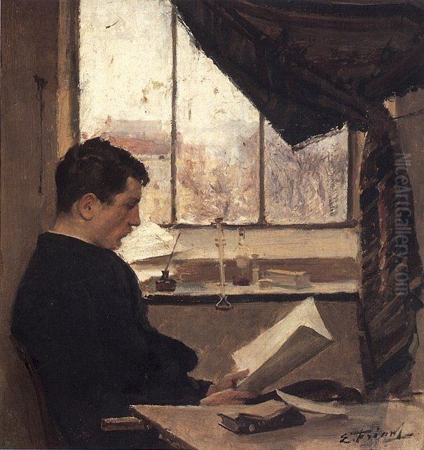 Self-Portrait Oil Painting by Friant Emile