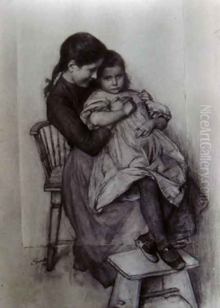 Sisters Oil Painting by Friant Emile