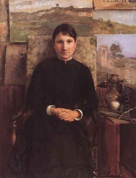 Portrait de Mme Petitjean (Portrait of Madame Petitjean) Oil Painting by Friant Emile