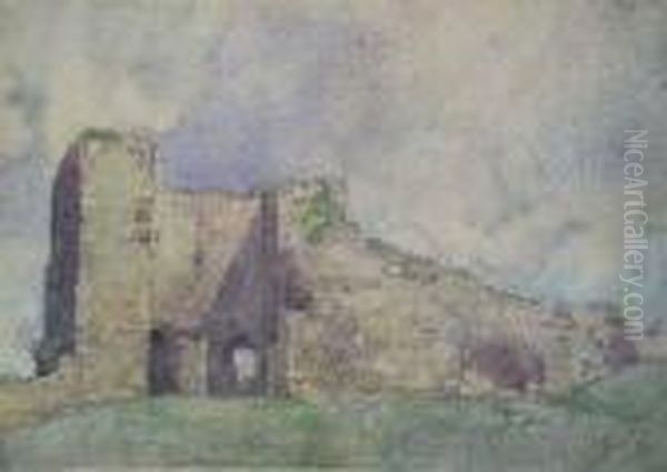 Corfe Castle Oil Painting by Alick Riddell Sturrock