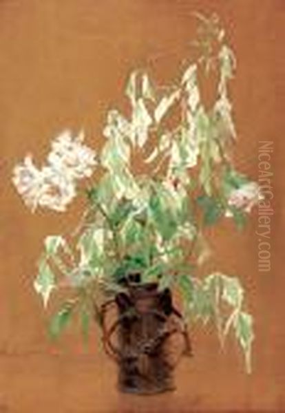 Kwiaty W Wazonie Oil Painting by Tadeusz Styka