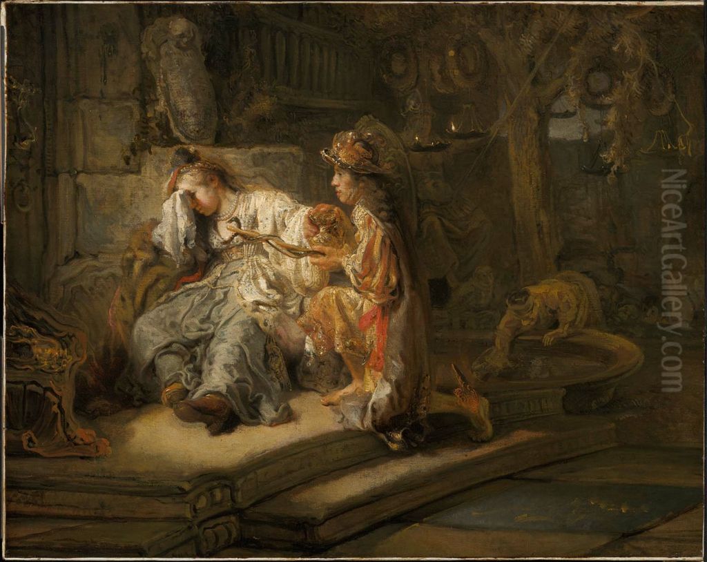 Mercury and Aglauros Oil Painting by Carel Fabritius