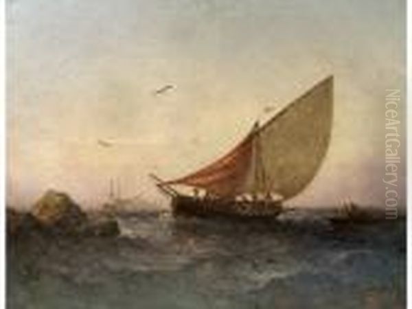 :voilier En Mer Oil Painting by Joseph Suchet