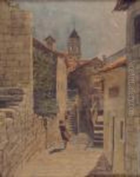 Dorfgasse Oil Painting by Max Suppantschitsch