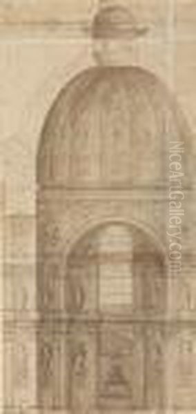 Kuppelprojekt Fur St. Michael In
 Munchen. Oil Painting by Friedrich Sustris