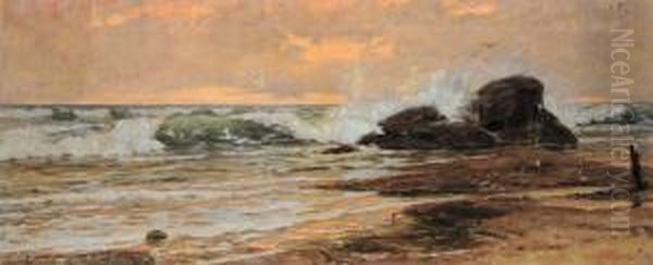 Veduta Costiera Italiana - 
Risacca Oil Painting by Pavel Alexandrovich Svedomskij