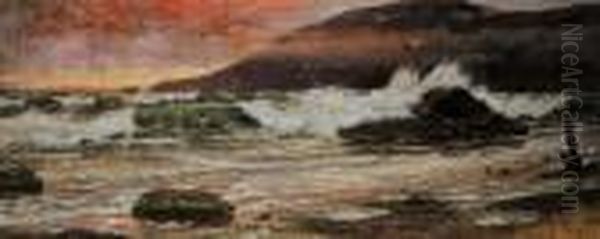 Veduta Costiera Italiana - 
Scogli Oil Painting by Pavel Alexandrovich Svedomskij