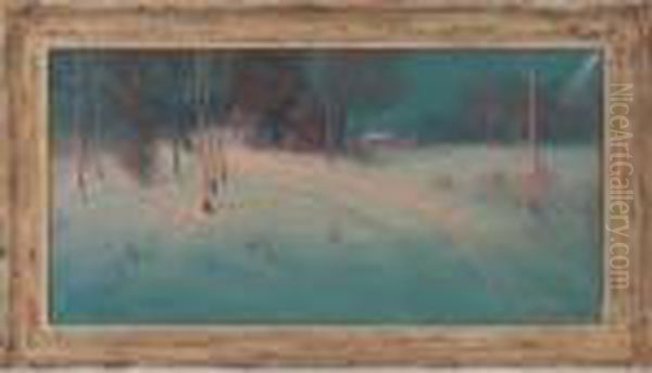 Evening Oil Painting by Svend Rasmussen Svendsen