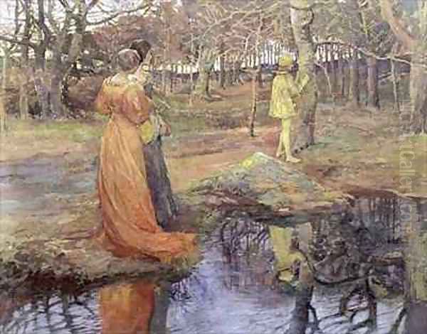 Medieval woodland scene Oil Painting by Elizabeth Stanhope Forbes