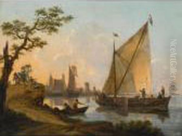 Other Properties
 

 
 
 

 
 A River Landscape With A Sailing Boat, Two Fishermen In A Boat
 In The Foreground, Travellers On A Path To The Left, A View Of A Town 
Beyond Oil Painting by Frans Swagers