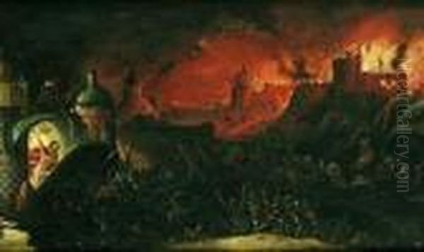 Le Christ Aux Limbes Oil Painting by Jakob Isaaksz Swanenburgh