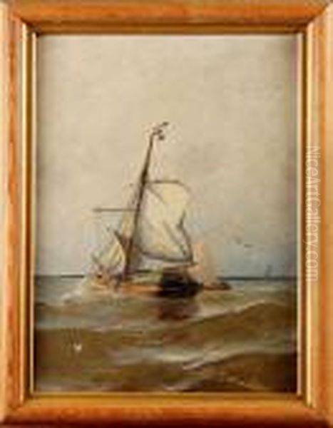 Marint Motiv Oil Painting by Christian Fredrik Swensson