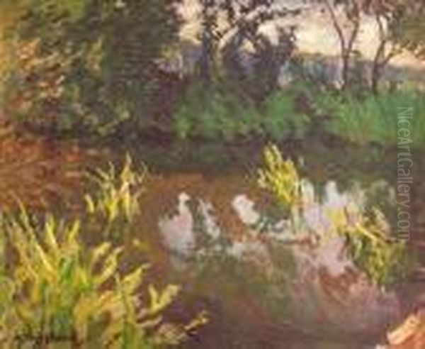 Coin De La Risle (eure) Oil Painting by Alfred Swieykowski