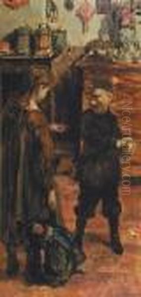 Twee Kinderen In Een Interieur Oil Painting by Philippe Swyncop