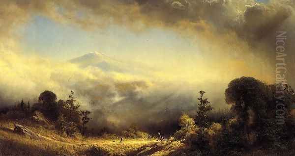 Mounts Madison and Adams near Gorham, New Hampshire Oil Painting by James Fairman