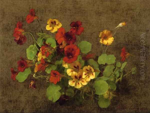 Nasturtiums Oil Painting by Victoria Dubourg