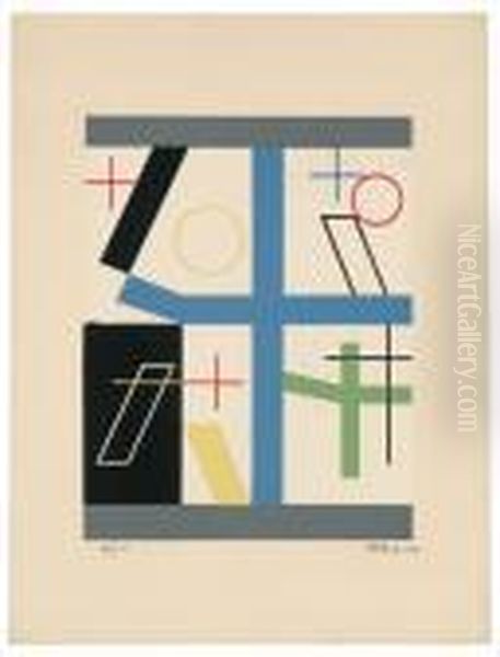 Composition Oil Painting by Sophie Taeuber-Arp