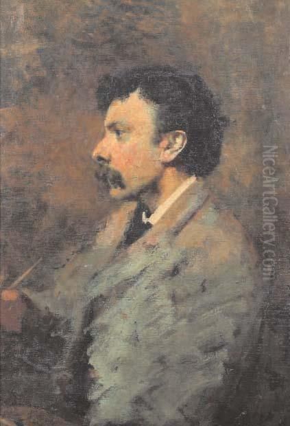 Ritratto Del Pittore Petiti Oil Painting by Cesare Tallone