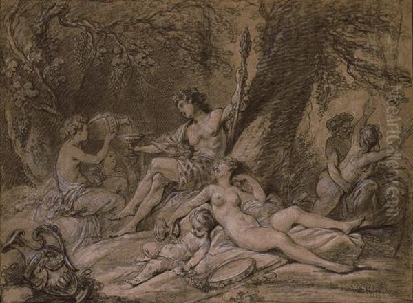 Bacchus And Ariadne Oil Painting by Hugues Taraval