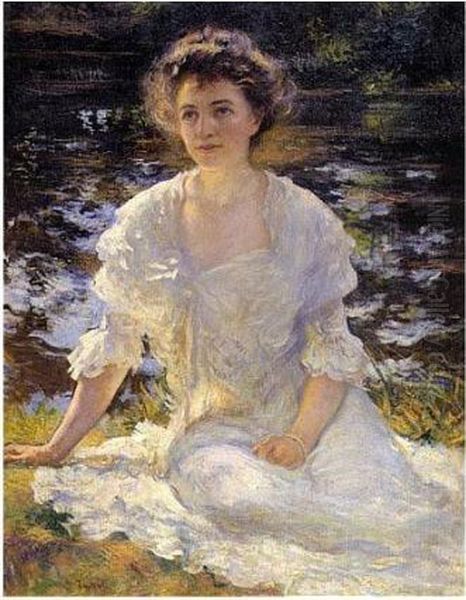 Portrait Of Eleanor Hyde Oil Painting by Edmund Charles Tarbell