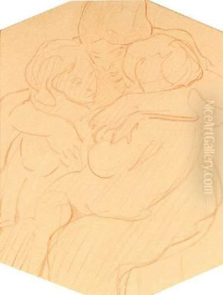 Et Ses Deux Fils Oil Painting by Nikolai Aleksandrovich Tarkhov