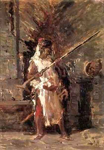 Askari Oil Painting by Mariano Fortuny y Marsal