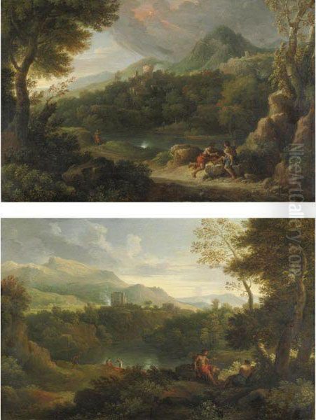 Paesaggi Con Figure Oil Painting by Carlo Antonio Tavella, Il Solfarola