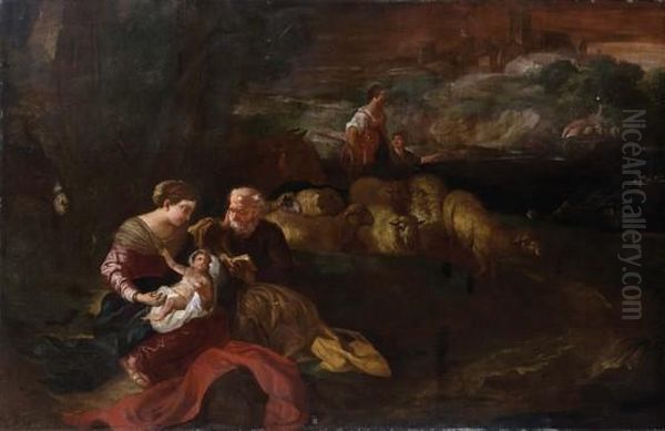 Riposo Durante La Fuga In Egitto Oil Painting by Carlo Antonio Tavella, Il Solfarola