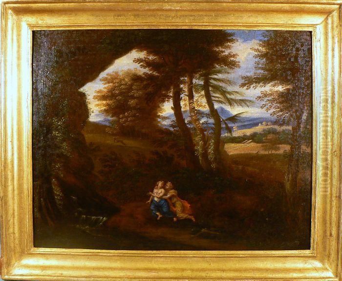 Paesaggio Con Figure Oil Painting by Carlo Antonio Tavella, Il Solfarola
