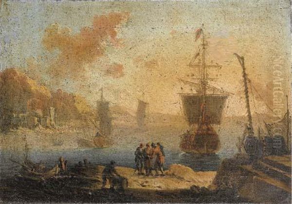 Paesaggio Con Viandanti Oil Painting by Carlo Antonio Tavella, Il Solfarola