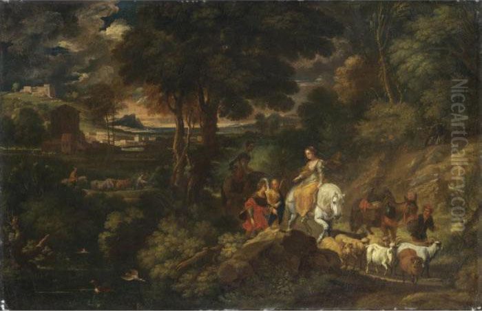 Tobia E L'angelo Oil Painting by Carlo Antonio Tavella, Il Solfarola