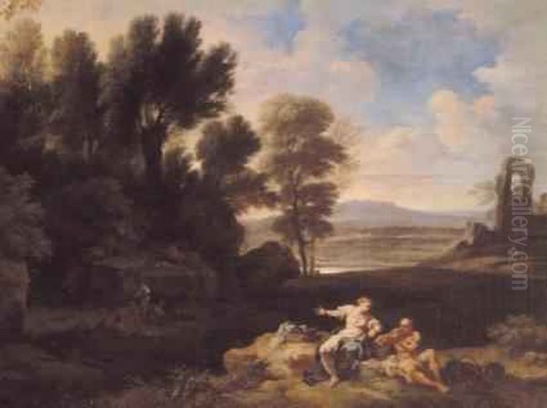 Paesaggio Con Figure Oil Painting by Carlo Antonio Tavella, Il Solfarola