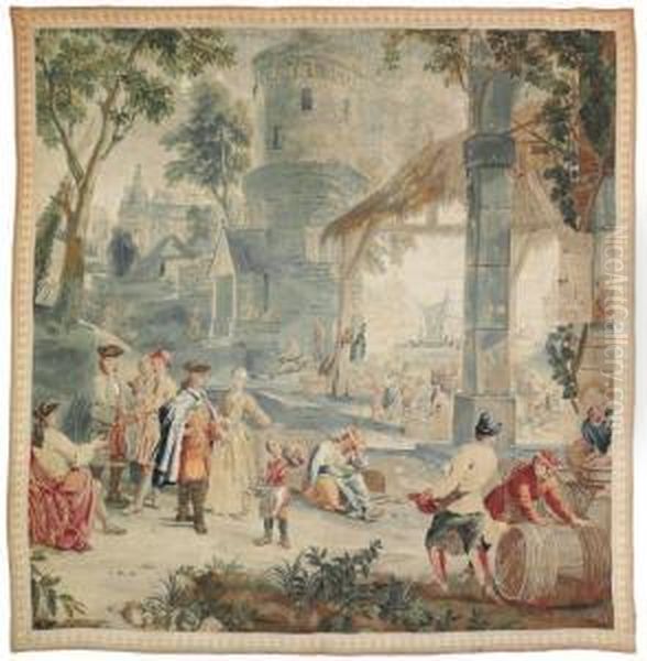 Brussels, First Half 18th 
Century, Attributed To Pieter And Frans Van Der Borght, After David 
Teniers The Younger Oil Painting by Abraham Teniers