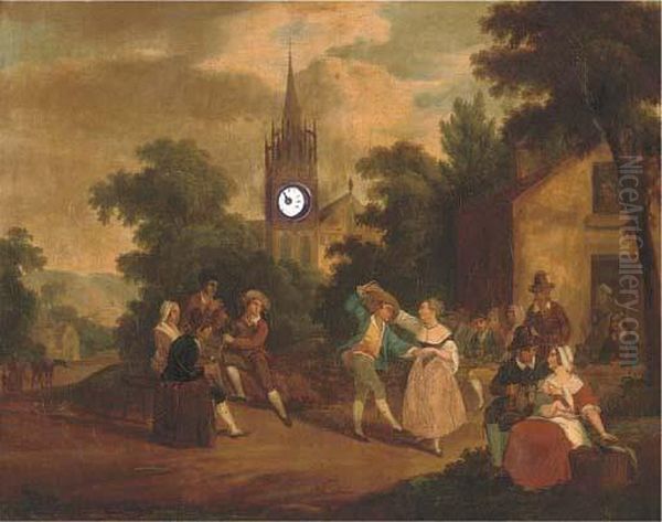 Village Celebrations Oil Painting by David The Younger Teniers