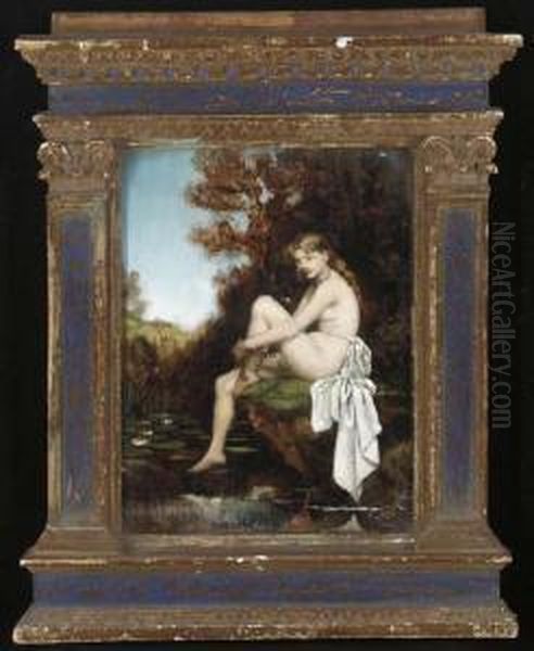 A Waterlily Oil Painting by Dorothy, nee Tennant Stanley