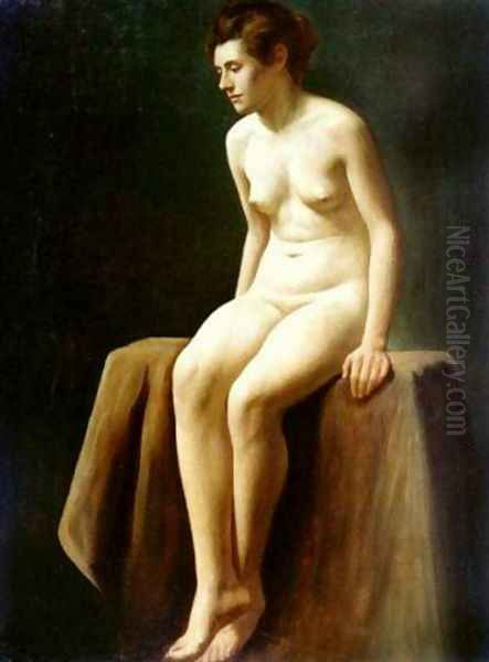 Female Nude I Oil Painting by Charles H. Freeth