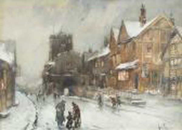 Street Scene On A Cold Winter