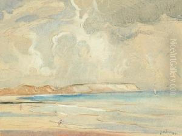 Shanklin, Isle Of White 'ja 
Terry' (lower Right), Titled On Hand Written Label On Frame Verso Oil Painting by Joseph Alfred Terry