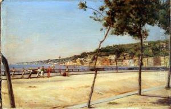 Pescatori A Via Caracciolo Oil Painting by Fulvio Tessitore