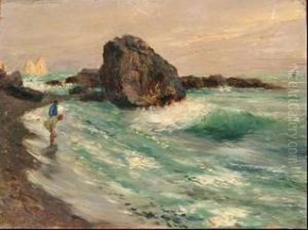 Faraglioni A Capri Oil Painting by Fulvio Tessitore