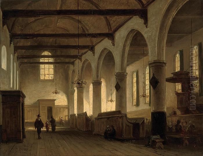 The Bakenesserkerk, Haarlem Oil Painting by Pierre-Henri-Theodore Tetar van Elven
