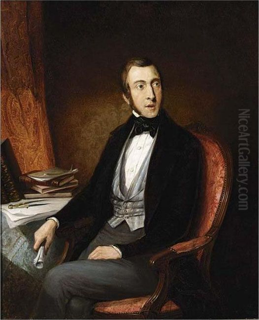 Portrait Of A Gentleman Oil Painting by Pierre-Henri-Theodore Tetar van Elven