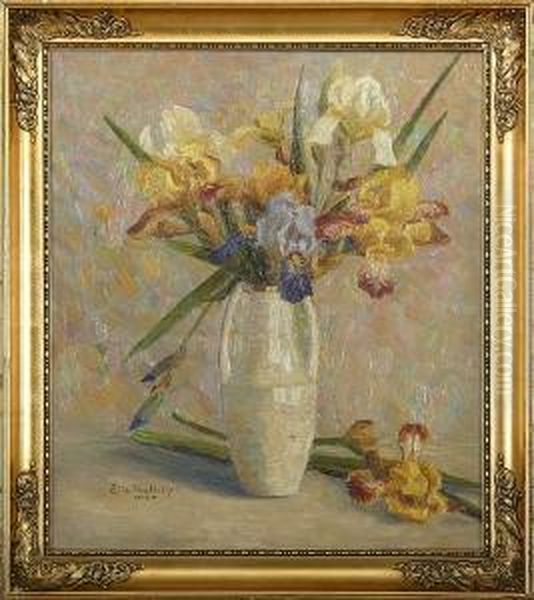 Still Life With Flowers In A Vase Oil Painting by Ella Thalbitzer