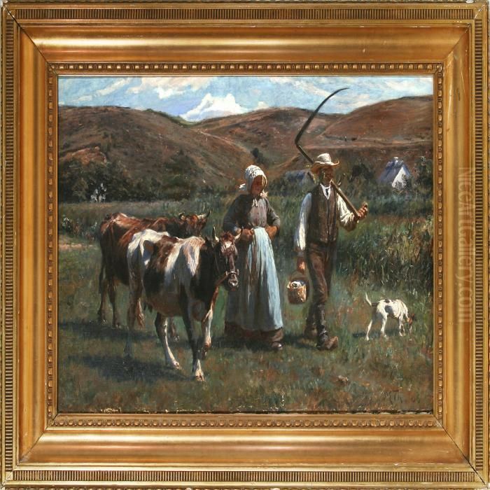 Auf Dem Wege Nach
Dem Felde Oil Painting by Michael Therkildsen