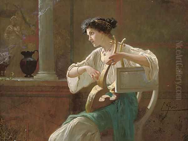 A Pompeiian lullaby Oil Painting by Ettore Forti