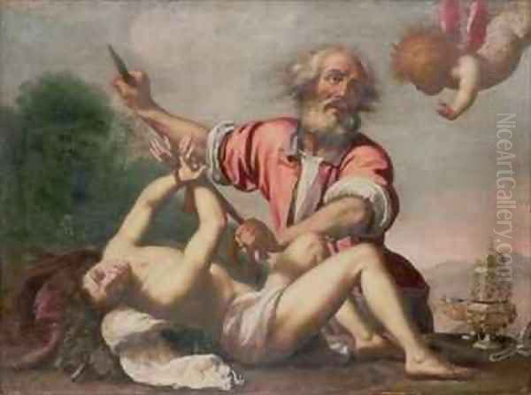 Sacrifice of Isaac Oil Painting by Felice Ficherelli