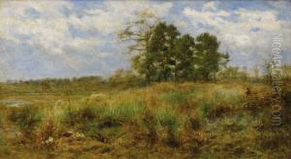 The Meadow Grass, Atlantic Highlands, New Jersey Oil Painting by James Crawford Thom